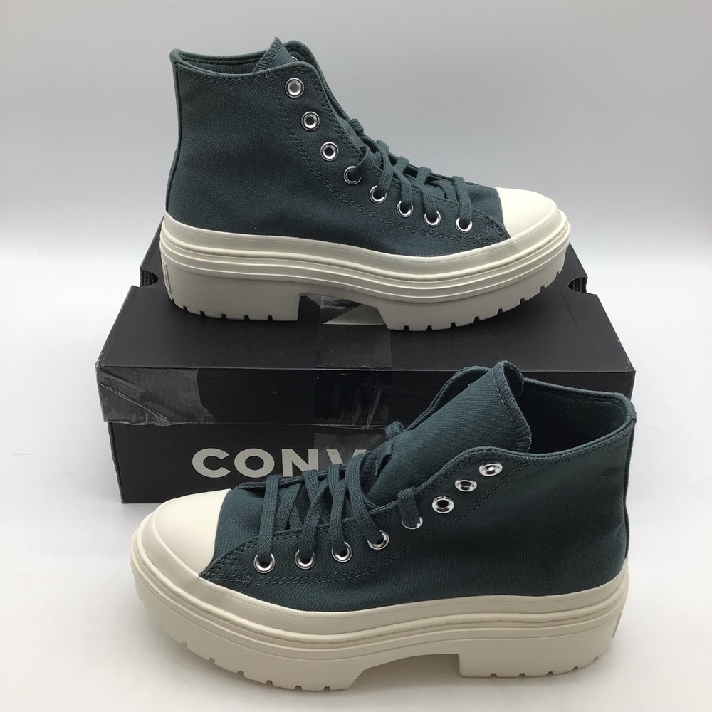 Converse CTAS Lugged Heel Hi Teal Platform Sneakers A10619C Womens Size 8.5 NEW